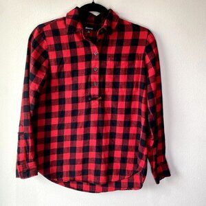 Madewell Flannel Popover Shirt in Buffalo Check XS